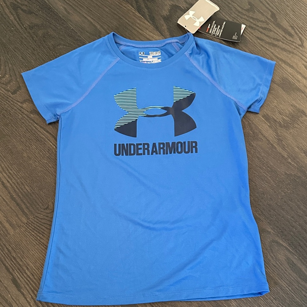 Girls Under Armour Vibrant Blue Tee with Logo
